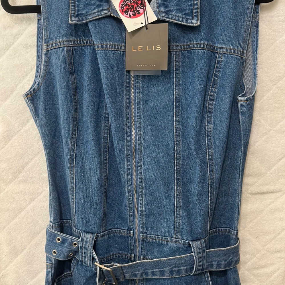Le Lis Women's Blue Denim Mini Dress size Small NWT